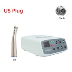 VVDental Brushless LED Electric Micromotor With 1:5 1:1 Contra Angle Handpiece Internal Water Spray Low Speed Electric Grinding
