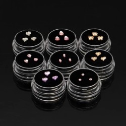 3pcs/Box Dental Tooth Gems Teeth Crystal Ornament Metal Tooth Gems Various Shape Beauty Oral Decorations