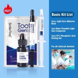 NEW Teeth Decorations 37 Acid Etching Gel Light Cure Adhesive Flowable Composite Professional Diy Crystal Jewelry Tooth Gem Kit