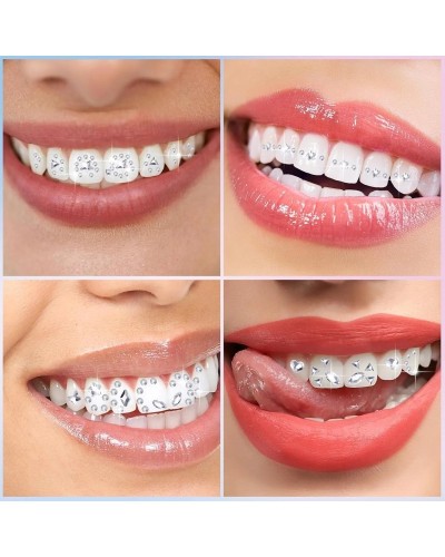 Tooth Gem Kit Tooth DIY Crystals Jewelry with Glue and Light Starter Tooth Gems Kit for Teeth Shining Temporary Teeth Crystal