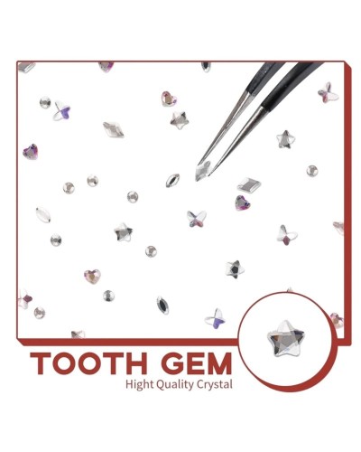 Tooth Gem Kit Tooth DIY Crystals Jewelry with Glue and Light Starter Tooth Gems Kit for Teeth Shining Temporary Teeth Crystal