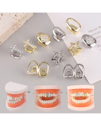 Punk Metal Grill Cap Cosplay Party Teeth Grillz Dental Fashion Jewelry Hip Hop Single Tooth Dental Grillz Teeth Caps