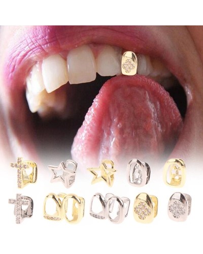Punk Metal Grill Cap Cosplay Party Teeth Grillz Dental Fashion Jewelry Hip Hop Single Tooth Dental Grillz Teeth Caps