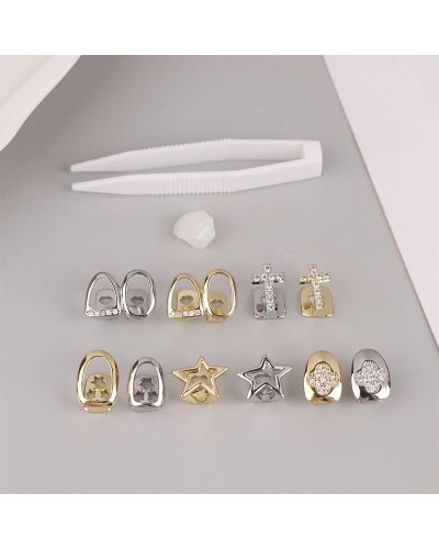 Punk Metal Grill Cap Cosplay Party Teeth Grillz Dental Fashion Jewelry Hip Hop Single Tooth Dental Grillz Teeth Caps