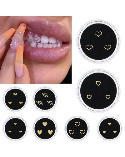 3pcs Teeth Gems Tooth Jewelry Ornaments with Box Fashion Teeth Gems Beauty Diamond Dental Crystal Teeth Jewelry Gem Decoration