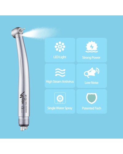 Myriko LED Dental High Speed Handpiece Single/Triple Water Spray 2/4 Holes Standard Head Push Button Dentist Equipment Tools