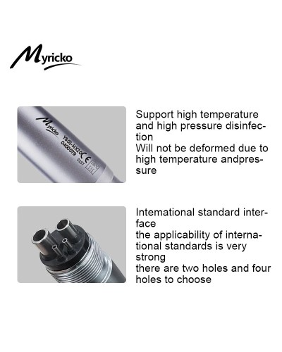 Myriko LED Dental High Speed Handpiece Single/Triple Water Spray 2/4 Holes Standard Head Push Button Dentist Equipment Tools