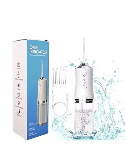 Electric 4 Nozzles Teeth Cleaning Water Dental Flosser Travel Oral Irrigator Rechargeable Waterproof Sprinkler Toothpick Cleaner