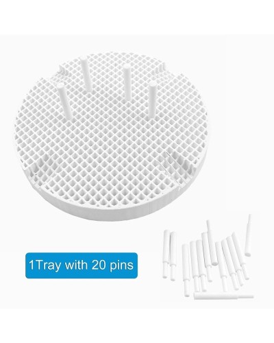 WellCK Dental Honeycomb Round Firing Trays with 20 Pins for Sintering Pan Rack Circle Plate holder Dental Technician Supplies