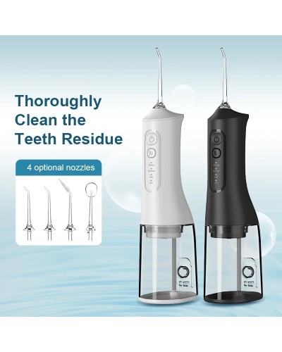 Electric water flosser oral irrigator USB rechargeable Portable waterproof Teeth cleaning whitening 300ml4-speed modes Family