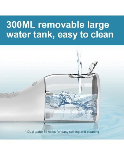 Electric water flosser oral irrigator USB rechargeable Portable waterproof Teeth cleaning whitening 300ml4-speed modes Family