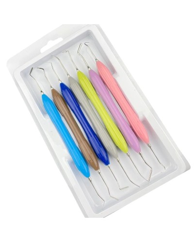7pcs Double-Head Dental Composite Resin Filling Spatula Aesthetic Restoration Resin Filler Restoration Instrument Dentist Tools
