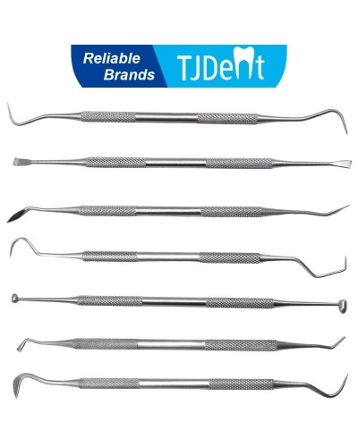 TJDent Dental Stainless Steel Teeth Clean Hygiene Explorer Probe Hook Dentistry Instrument Double Ends Hook Sickle Tools